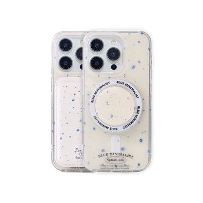 Splash Ink Dots Paint Magsafe Phone Case Magnetic Pop Grip Card Holder For iPhone 15 14 Pro Max