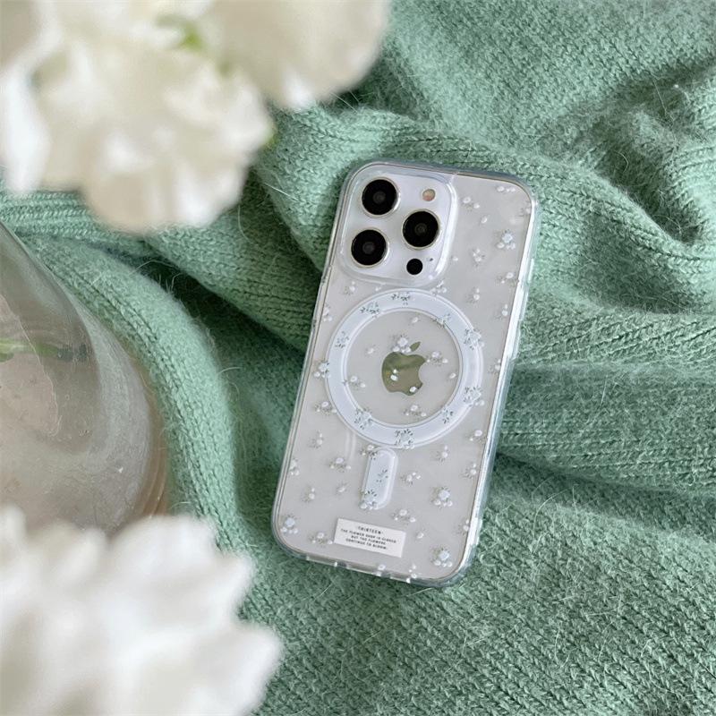 Floral Clear Magsafe Case for iPhone 15 14 13