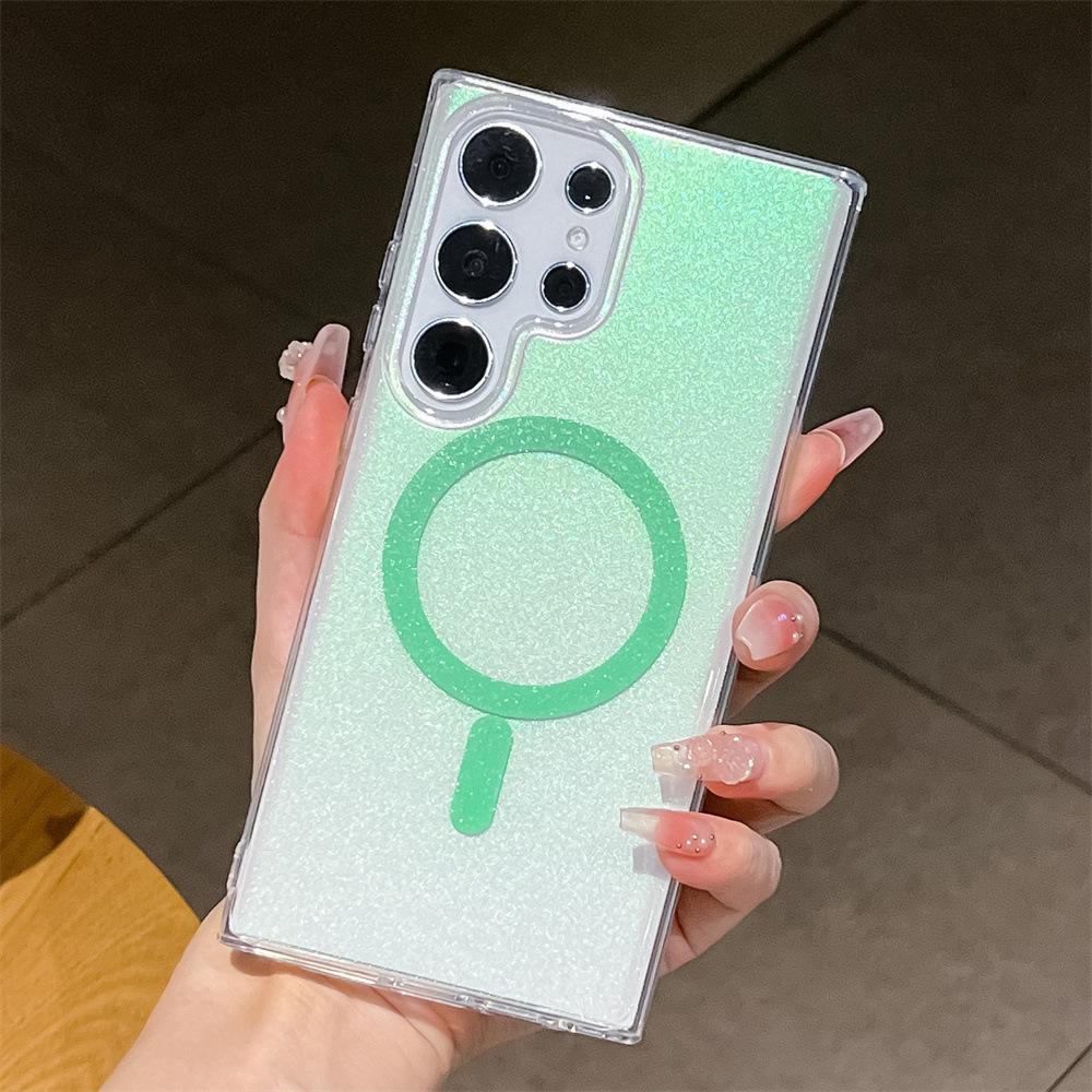 Transparent Glitter Gradient Magnetic Phone Case For Samsung