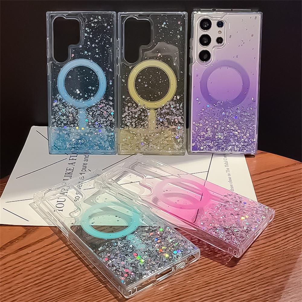Gradient Glitter Sequins Magsafe Phone Case For Samsung