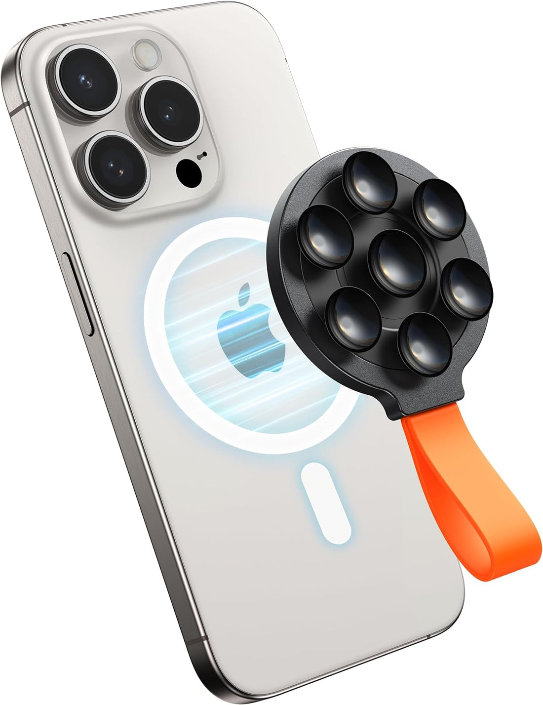 Magnetic Suction Cup Phone Mount with Silicone Loop