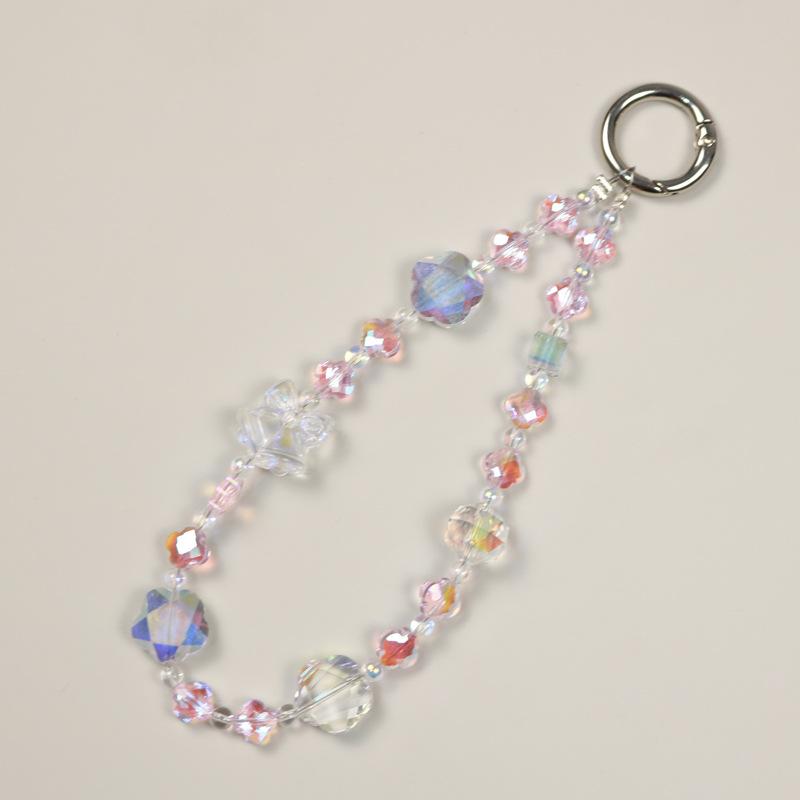 Colorful Laser Beads Phone Case Charms With Strap Card