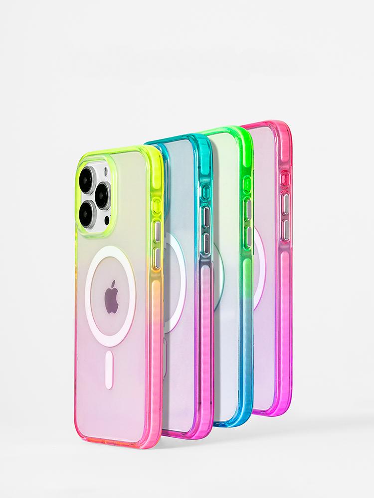 Crystal Clear Gradient Color Magsafe Phone Case Double Color