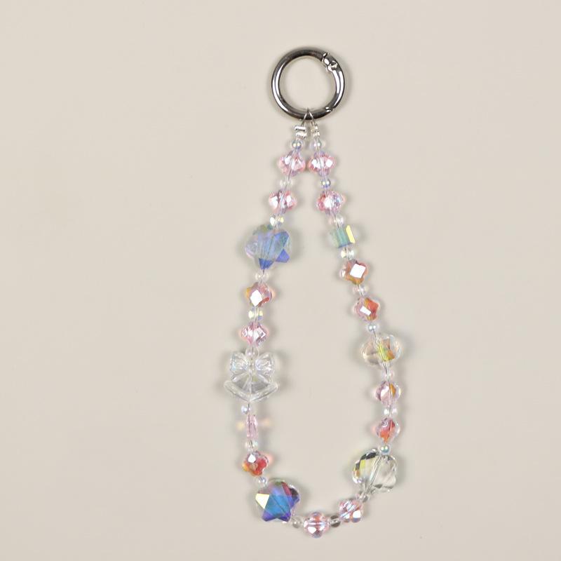Colorful Laser Beads Phone Case Charms With Strap Card